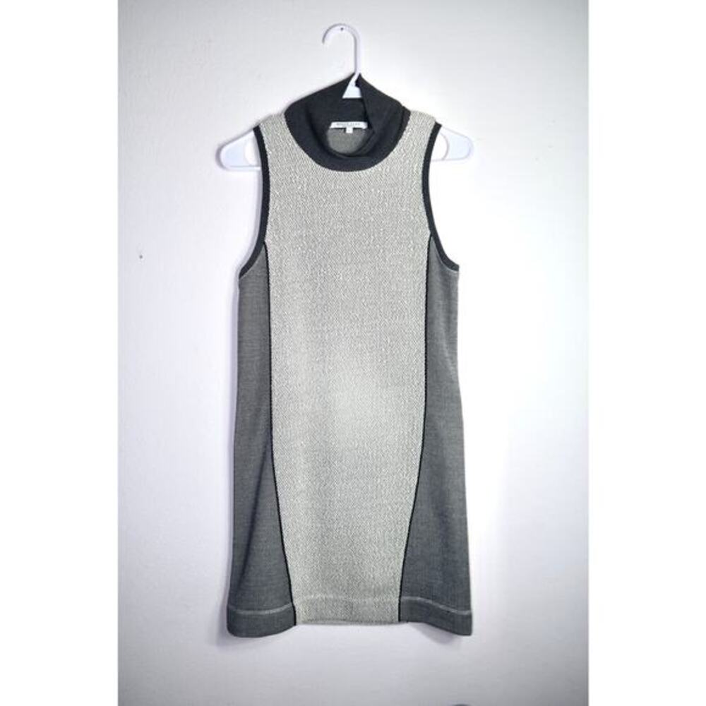 BELLA LUXX Sophisticated Quiet Luxury Gray Charcoal Mock‎ Neck Tank Dress XS